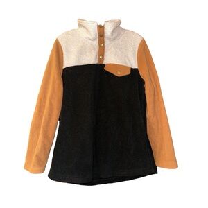 entro Colorblock Fleece Pullover brown, black and cream– Women’s Medium